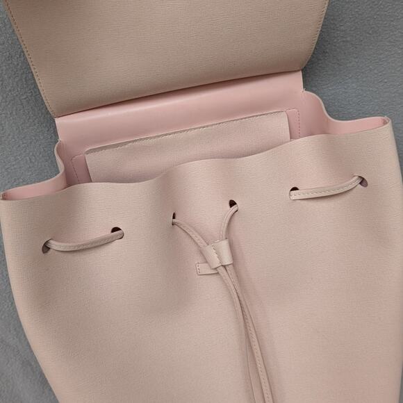 Mansur Gavriel Grained Calfskin Leather Bucket Mini Backpack Rosa - Picture 5 of 13
